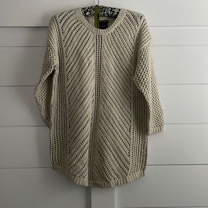 Hip length crochet sweater